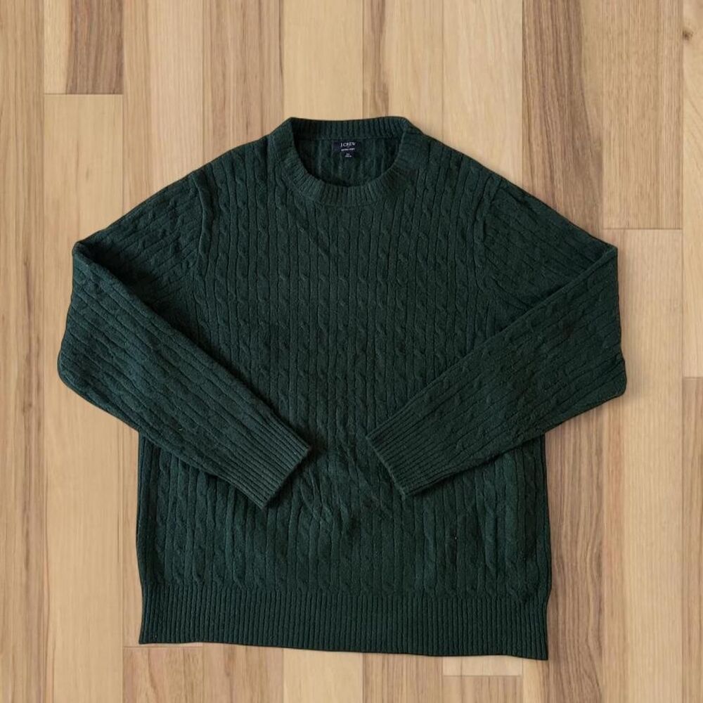 Granolagirl Dark Academia Green Knit Sweater by J.Crew